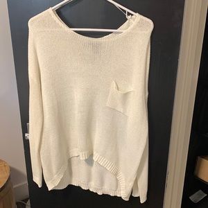 White sheer sweater